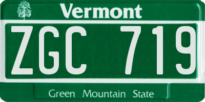 VT license plate ZGC719
