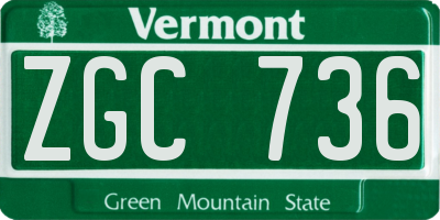 VT license plate ZGC736