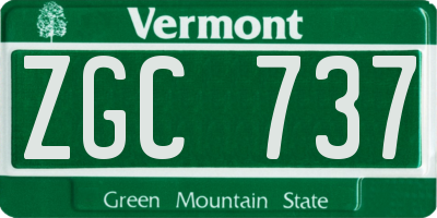 VT license plate ZGC737