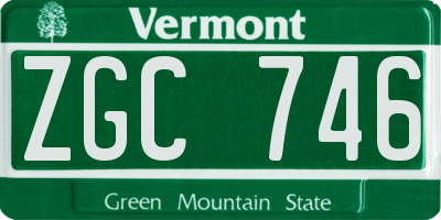 VT license plate ZGC746