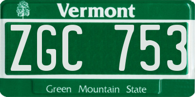 VT license plate ZGC753