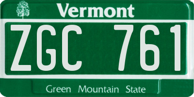 VT license plate ZGC761