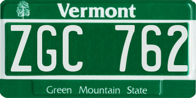 VT license plate ZGC762