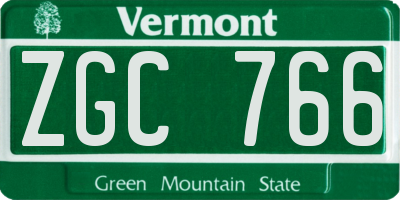VT license plate ZGC766