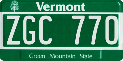 VT license plate ZGC770