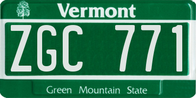 VT license plate ZGC771