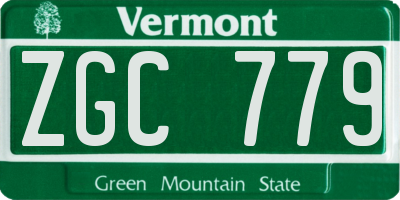 VT license plate ZGC779