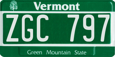 VT license plate ZGC797