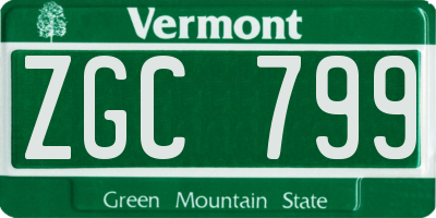 VT license plate ZGC799