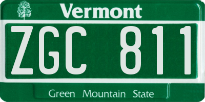 VT license plate ZGC811