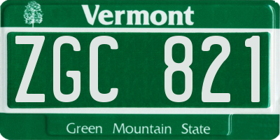 VT license plate ZGC821