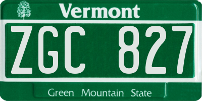 VT license plate ZGC827