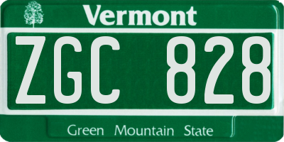 VT license plate ZGC828