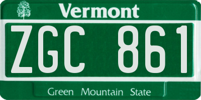 VT license plate ZGC861