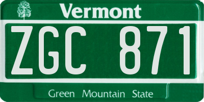 VT license plate ZGC871