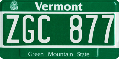 VT license plate ZGC877