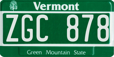 VT license plate ZGC878