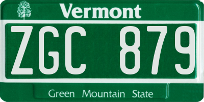 VT license plate ZGC879