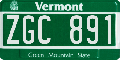 VT license plate ZGC891