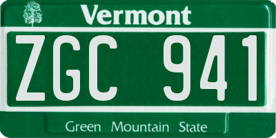 VT license plate ZGC941