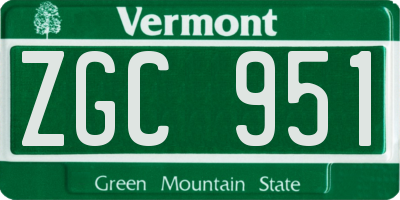 VT license plate ZGC951
