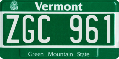 VT license plate ZGC961