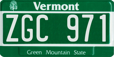 VT license plate ZGC971