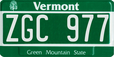 VT license plate ZGC977
