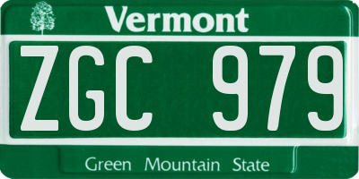 VT license plate ZGC979
