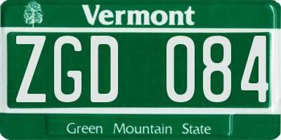 VT license plate ZGD084