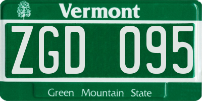 VT license plate ZGD095