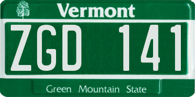 VT license plate ZGD141
