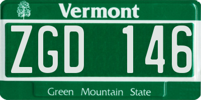 VT license plate ZGD146