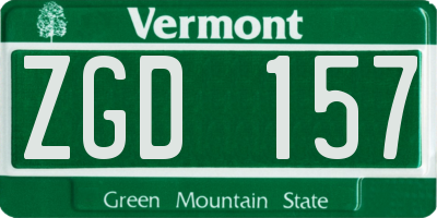 VT license plate ZGD157