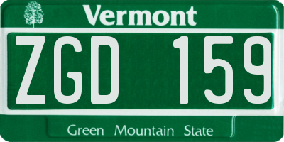 VT license plate ZGD159