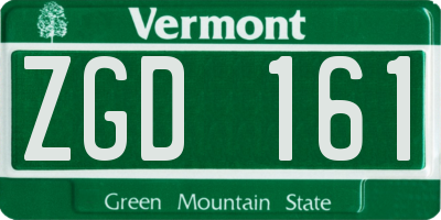 VT license plate ZGD161