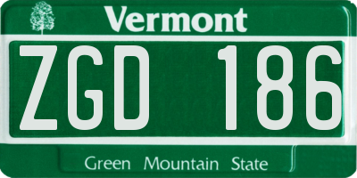 VT license plate ZGD186