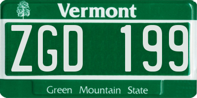 VT license plate ZGD199