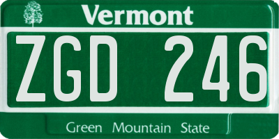 VT license plate ZGD246