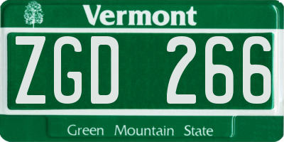 VT license plate ZGD266