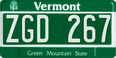 VT license plate ZGD267