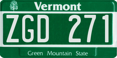 VT license plate ZGD271
