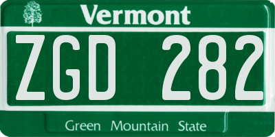 VT license plate ZGD282