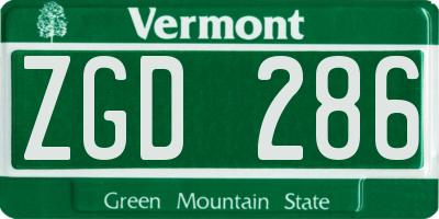 VT license plate ZGD286