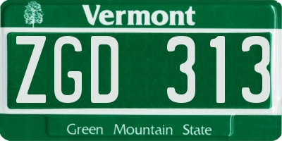 VT license plate ZGD313