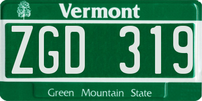 VT license plate ZGD319