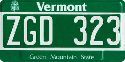 VT license plate ZGD323