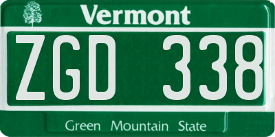 VT license plate ZGD338