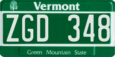 VT license plate ZGD348