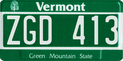 VT license plate ZGD413